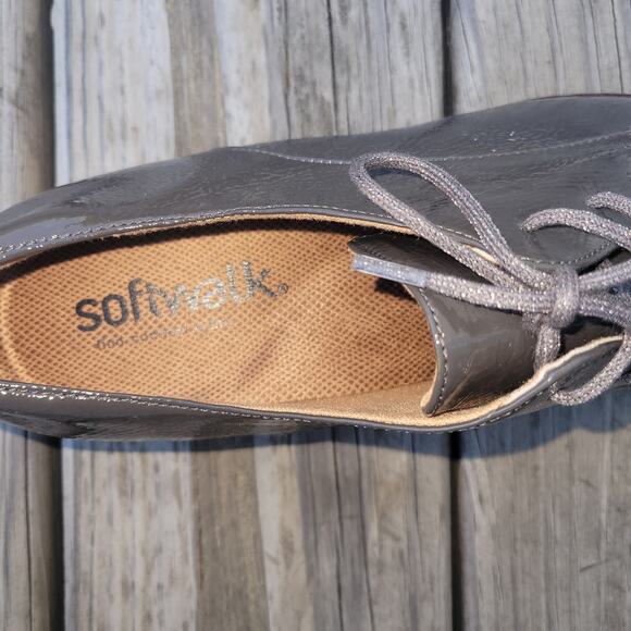 Softwalk Willis Oxfords Flats Womens Size 11 Patent Dark Grey Comfort - Picture 4 of 7